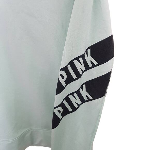 PINK Victoria's Secret Green Quarter Zip Pullover Jacket Sweater Small - Picture 5 of 7